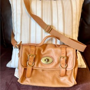 Fossil Long Live Vintage Leather Crossbody Messenger Bag